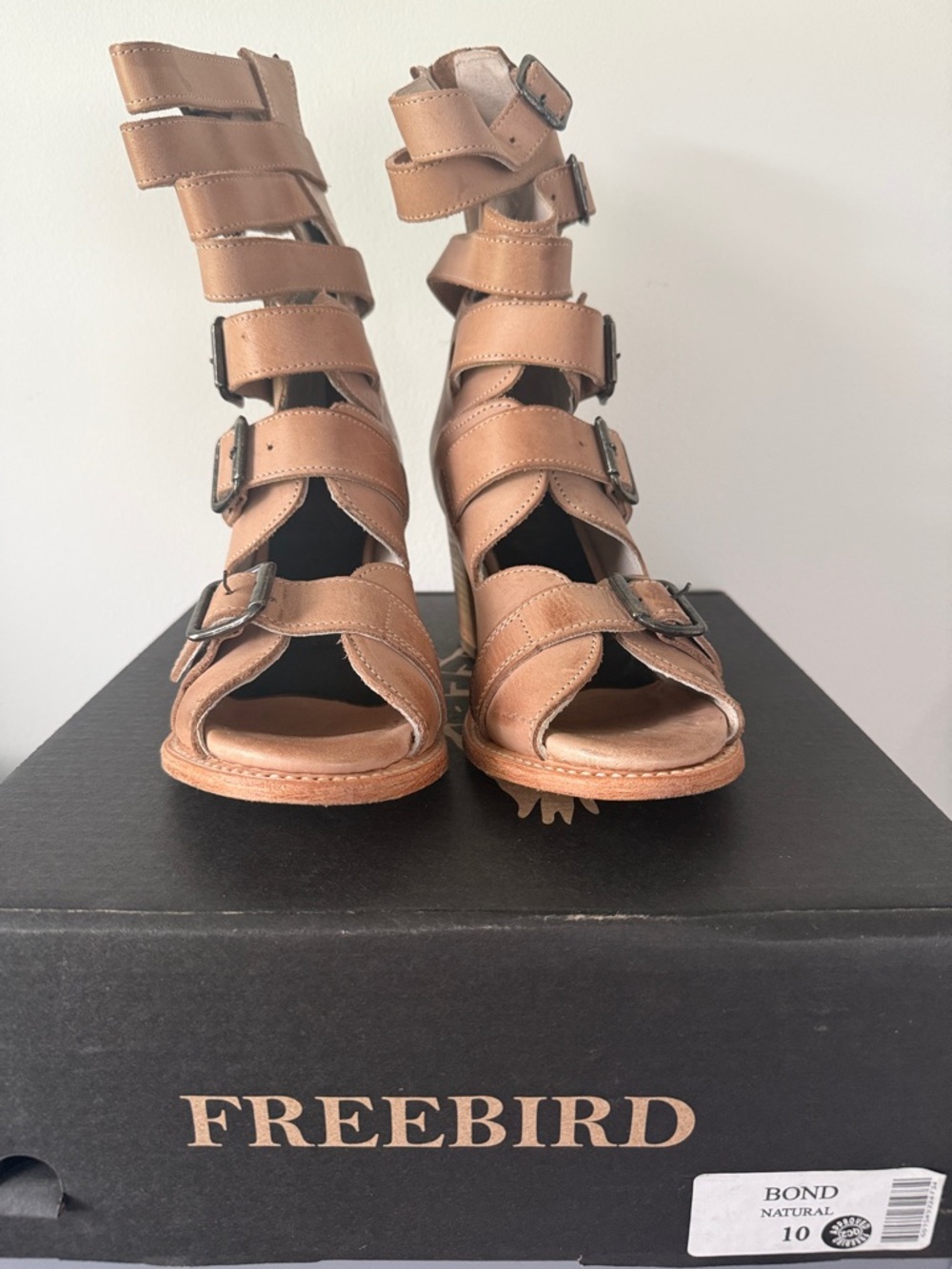 Freebird by Steven Tan Multi-Strap Buckle Gladiator Heels